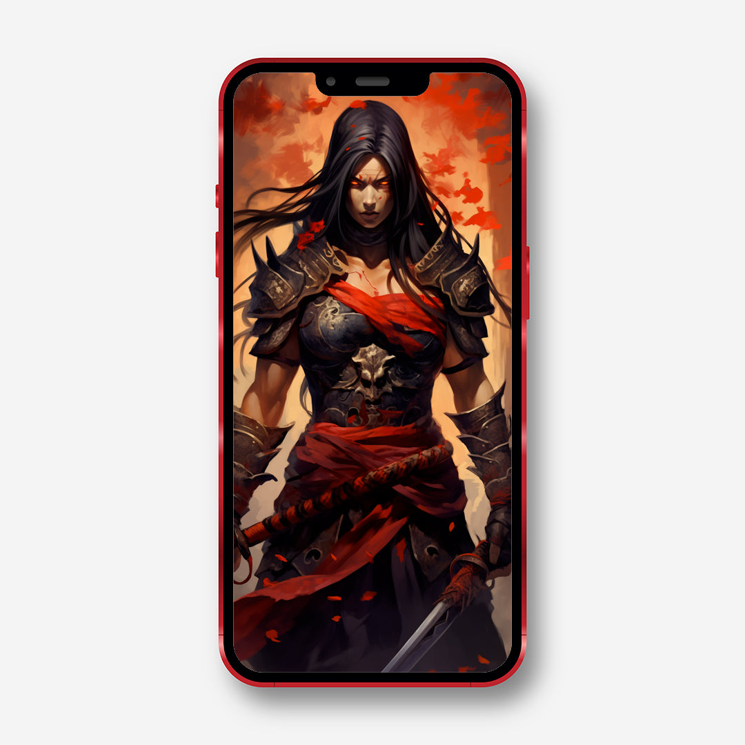 Blade of Legends - Dark Fantasy Samurai Elektra Phone Wallpaper - Minihomy