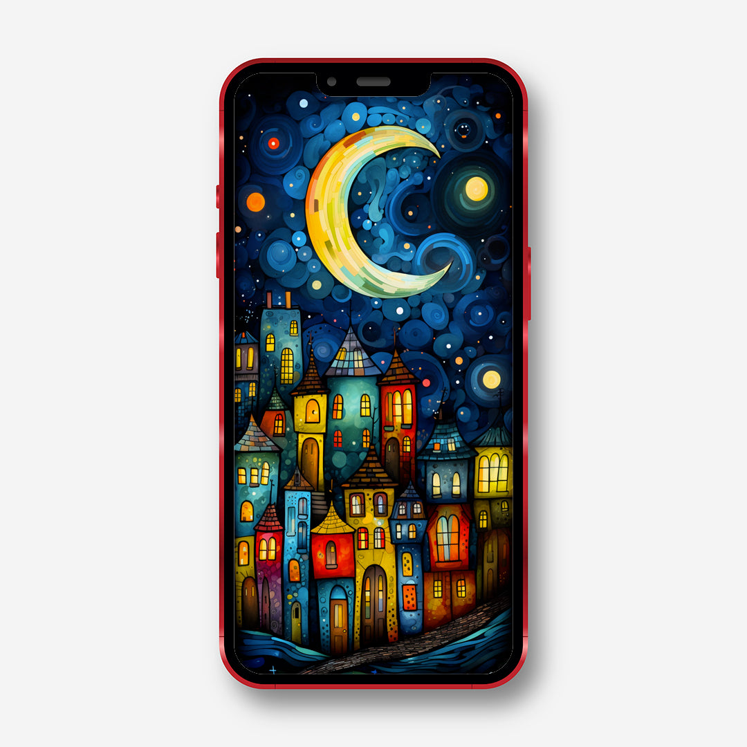 Northern Lights Symphony - Hundertwasser Phone Wallpaper - Minihomy
