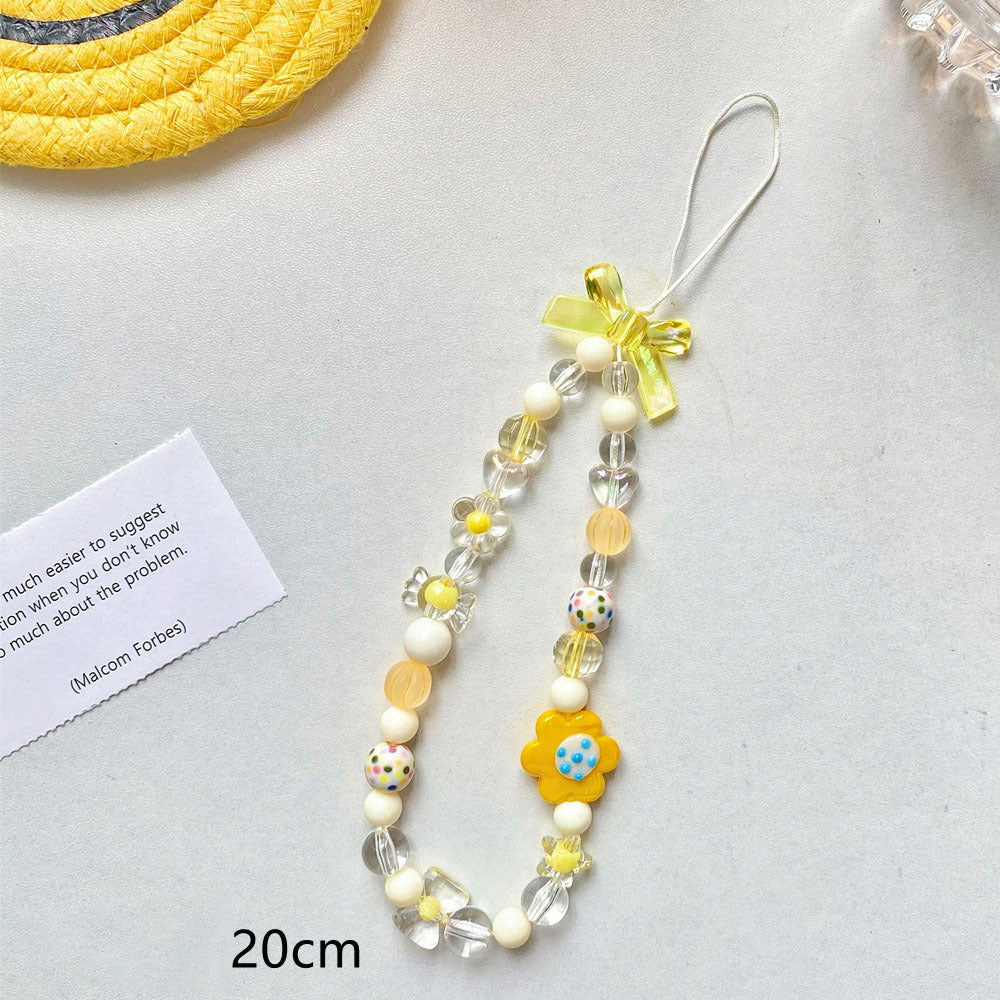 Beaded Flower Phone Lanyard: Handmade Jewelry Accessory