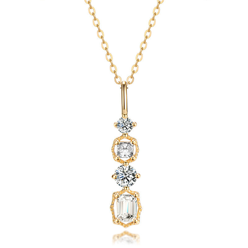 Vertical Diamond Pendant Necklace