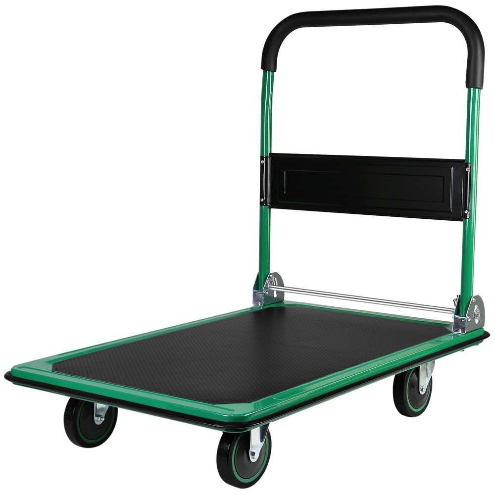Heavy-Duty Foldable Hand Truck Dolly Cart - 660lb Capacity, 360° Swivel Wheels