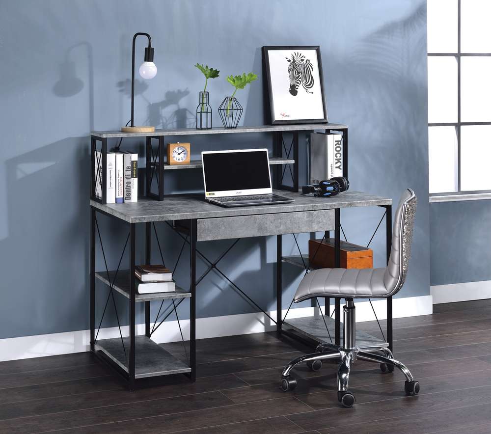 Amiel Gray Writing Desk - All-Purpose Home Office Desk