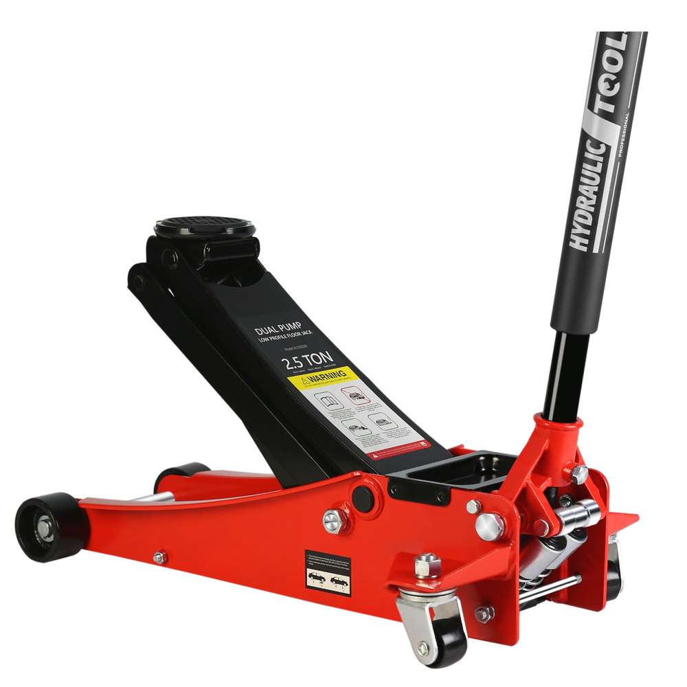 2.5 Ton Low Profile Steel Racing Floor Jack - Quick Lift Pump, 3.5"-19.5" Lift
