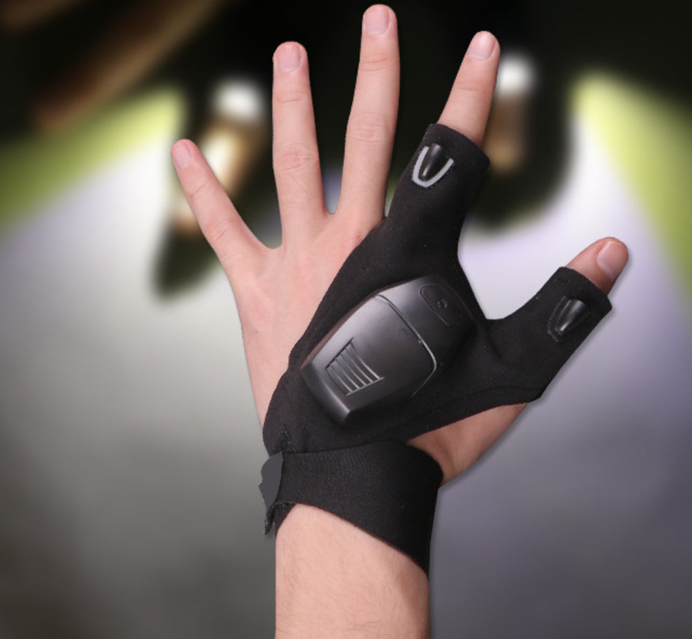 Night Fishing Gloves with LED Lights - Rechargeable Battery & Dry Cell Options