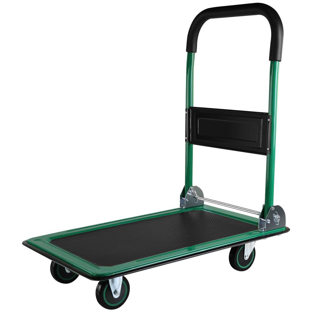 Heavy-Duty Foldable Hand Truck Dolly - 330lb Capacity, 360° Swivel Wheels