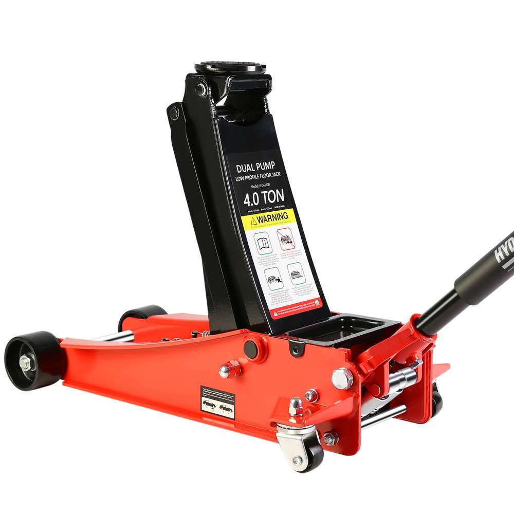 4-Ton Low Profile Floor Jack - Heavy-Duty Steel, Quick Lift Pump