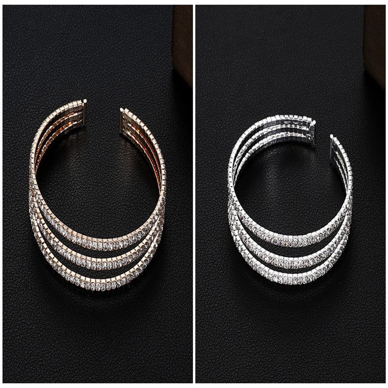 Bridal Accessories Temperament Full Diamond Elastic Bracelet: Add Sparkle to Your Look - Minihomy
