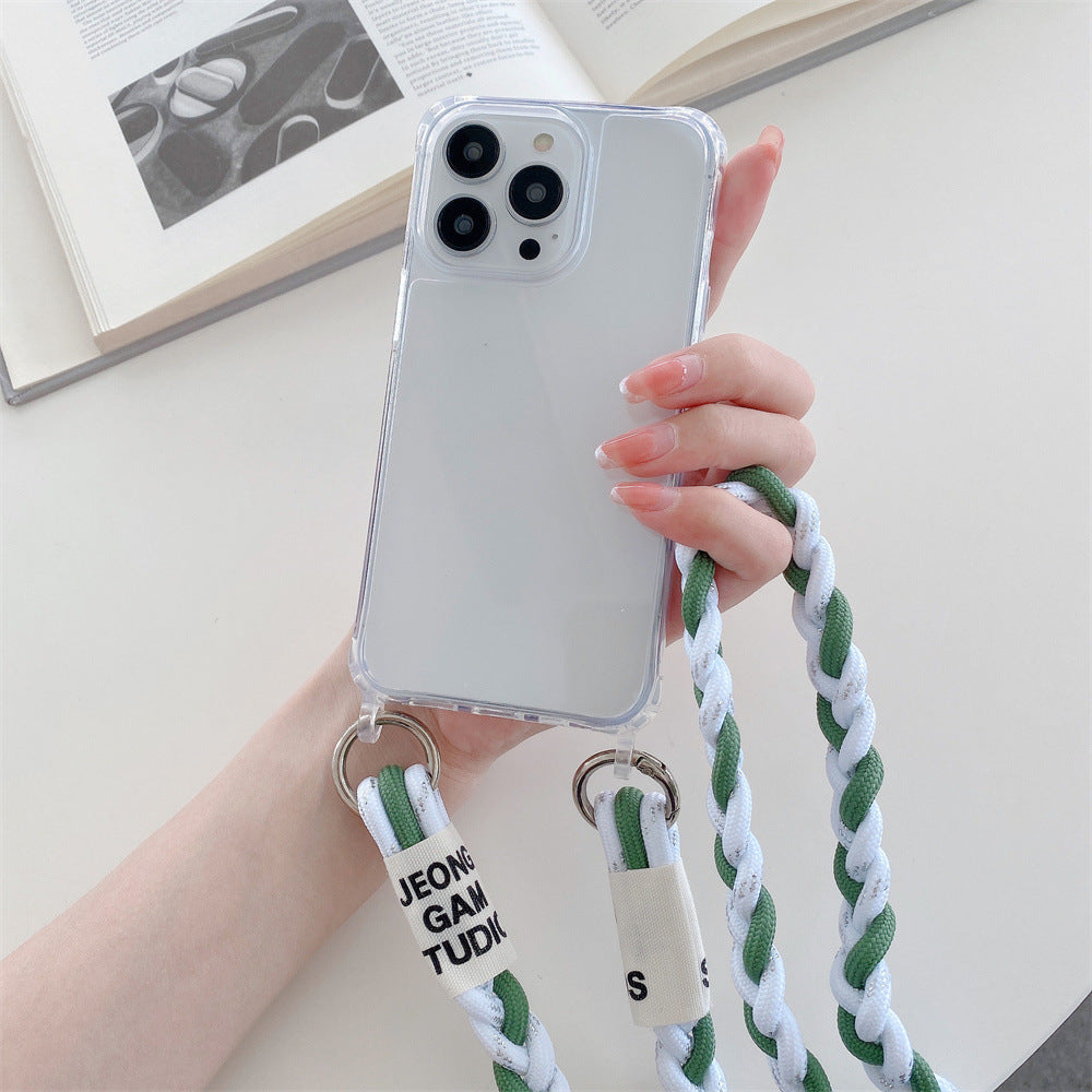 Woven Crossbody Phone Case Lanyard with Card Holder