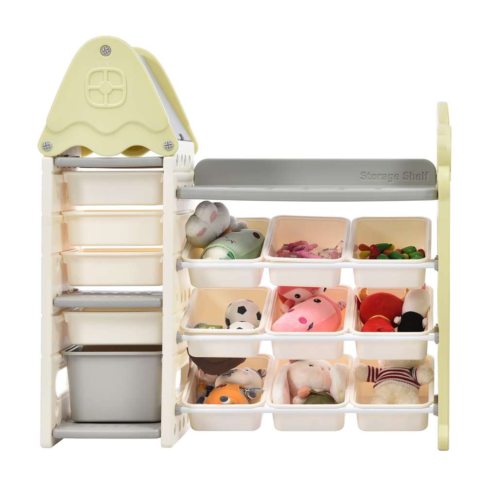 Kids Toy Organizer with 14 Bins - Nursery Storage Cabinet