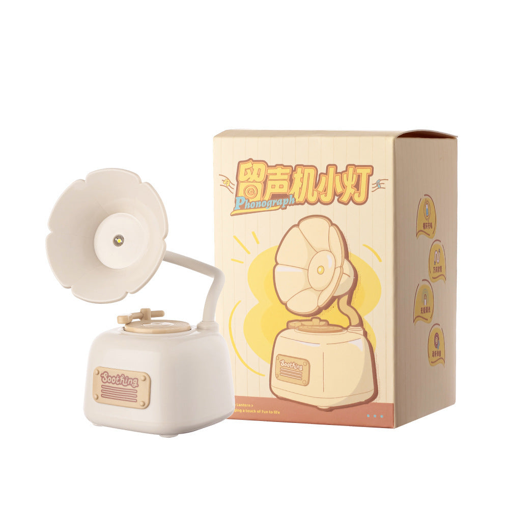 Retro Phonograph Lamp with Dimmable LED Light - Vintage Home Decor