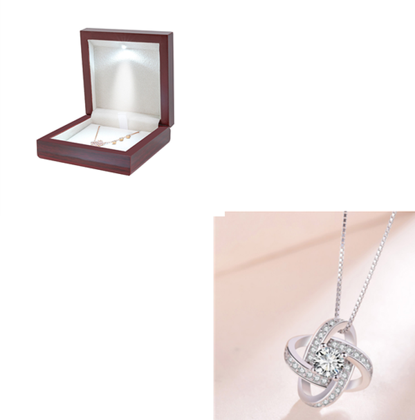 925 Sterling Silver Necklace For Women Forever Heart Zircon Mosaic Necklaces & Pendants Gift - Minihomy