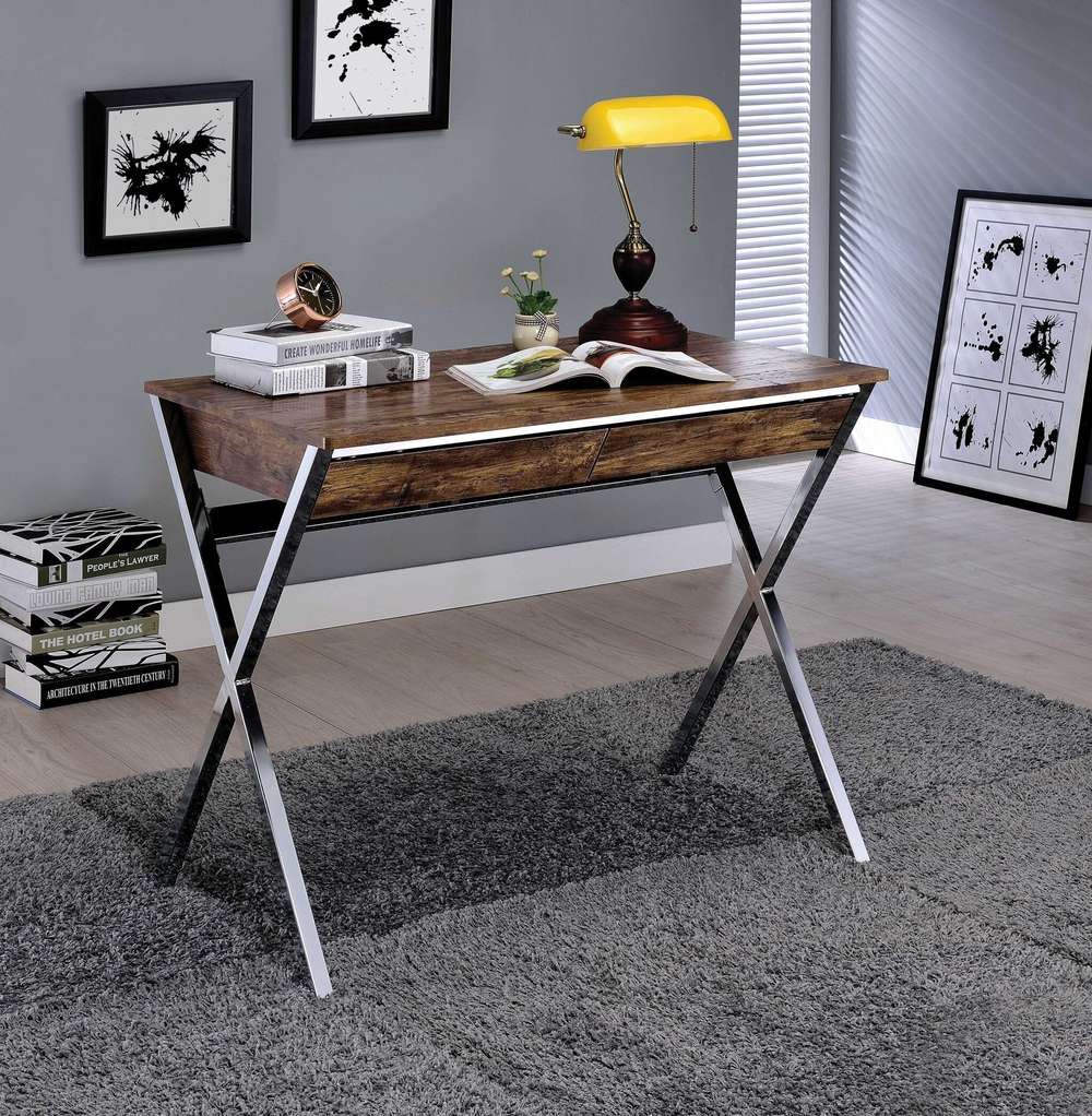 36" Brown Rectangular Writing Desk - Minihomy
