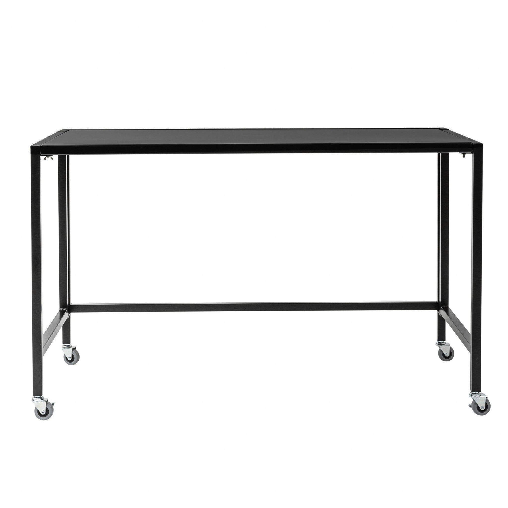 Black Minimalist Metal Folding Table Desk - Minihomy