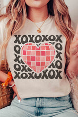 Plus Size - XOXO Groovy Heart Graphic T-Shirt - Minihomy