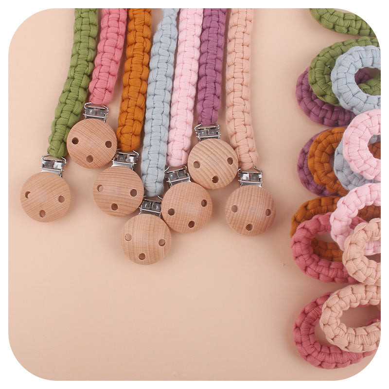 Beech Wood Baby Nipple Clips for Infants - Natural & Safe