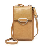 Women's Stone Pattern Crossbody Phone Bag with Chain Strap