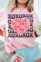 Plus Size - XOXO Groovy Heart Graphic T-Shirt - Minihomy