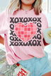 Plus Size - XOXO Groovy Heart Graphic T-Shirt - Minihomy