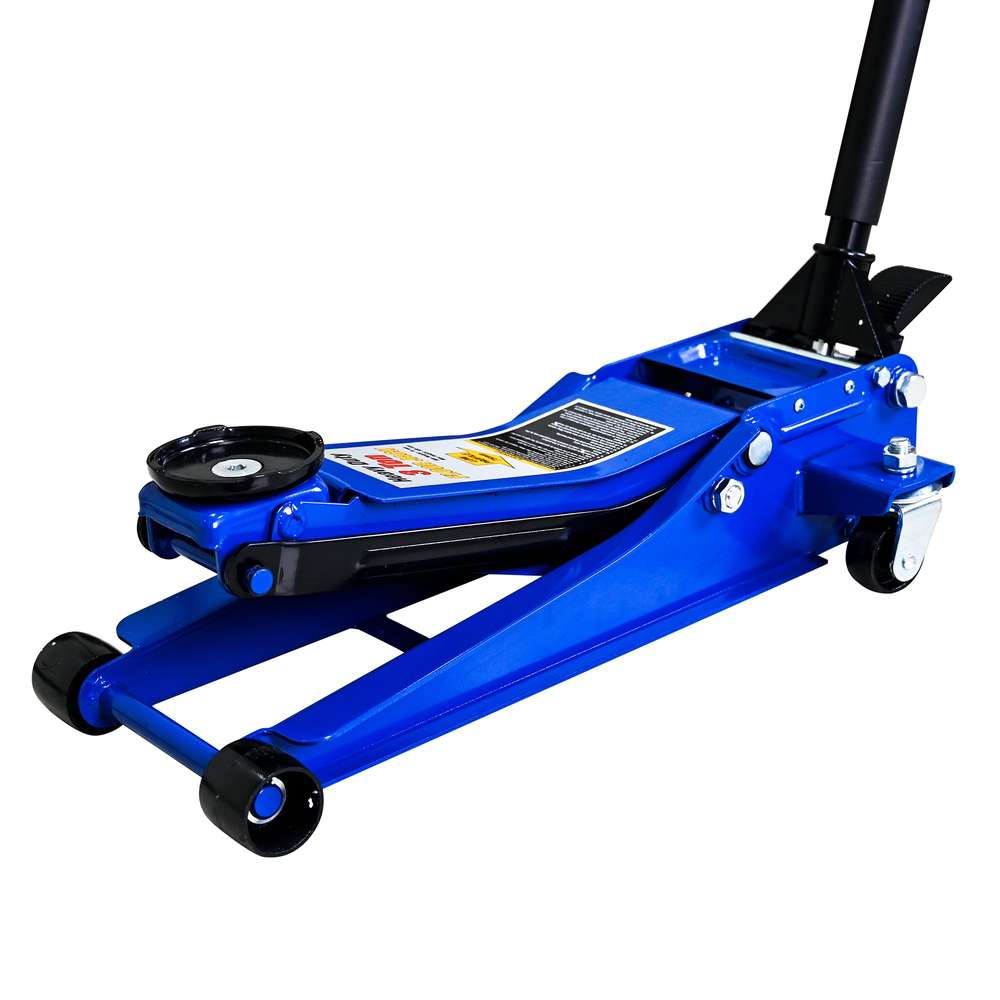 3-Ton Heavy-Duty Steel Racing Floor Jack - Dual Piston, Quick Lift