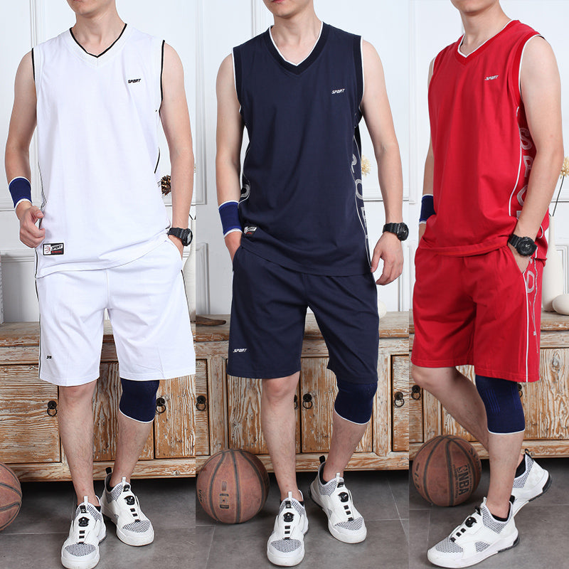 Summer Casual Wear Sleeveless Thin Vest Running Suit Shorts Sportswear