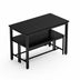 Black Industrial Dining Table Set with 2 Benches - Kitchen, Breakfast, Living Room, Party Room, 43.3"L x 23.6"W x 29.9"H - Minihomy