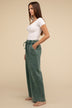 Acid Wash Fleece Palazzo Sweatpants with Pockets - Comfy & Stylish - Minihomy