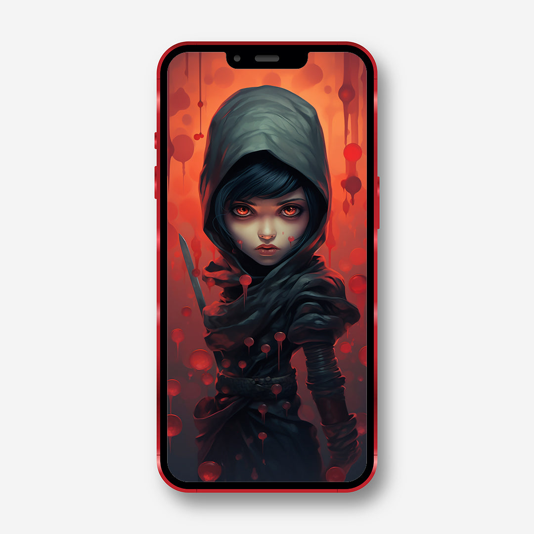 Crimson Enigma - Gothic Conceptual Art Phone Wallpaper (Lvl 20) - Minihomy