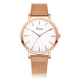 Women's Silver & Gold Mesh Marble Watch - Vansvar Fashion Quartz Wristwatch