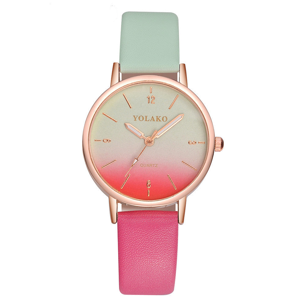 Gradient Candy Color Creative Wrist Watch