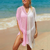 Beach Hollow Out Tops Cover-Up Knit Bikini Over-Blouse - Minihomy