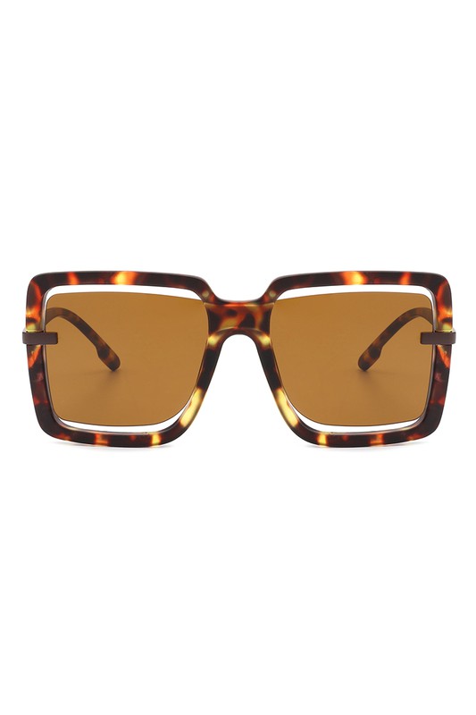 Oversize Square Large Cut-Out Fashion Sunglasses - Minihomy