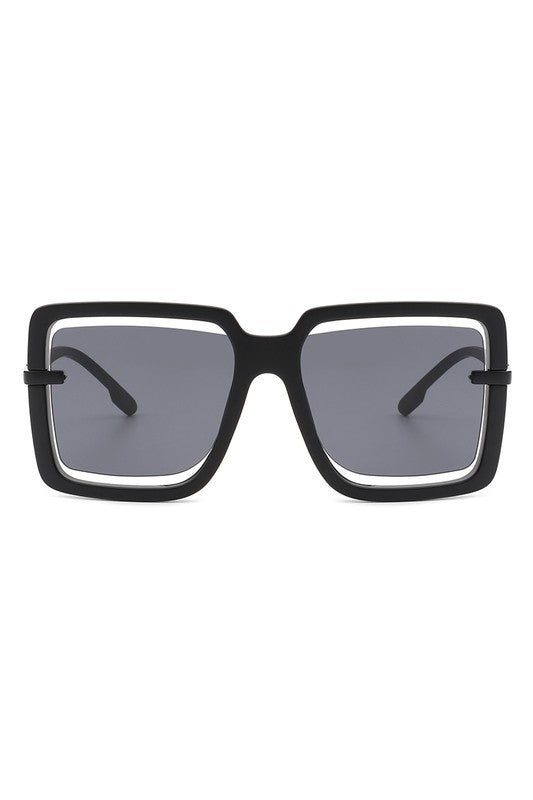Oversize Square Large Cut-Out Fashion Sunglasses - Minihomy