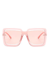 Oversize Square Large Cut-Out Fashion Sunglasses - Minihomy