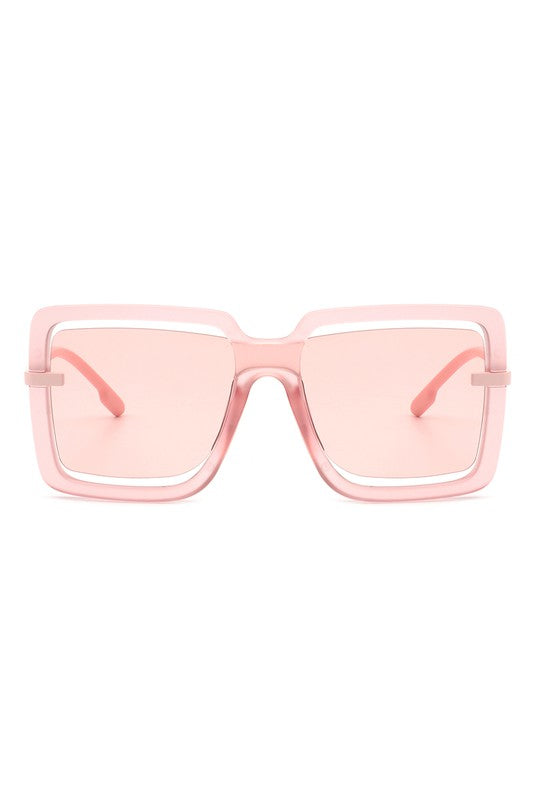 Oversize Square Large Cut-Out Fashion Sunglasses - Minihomy