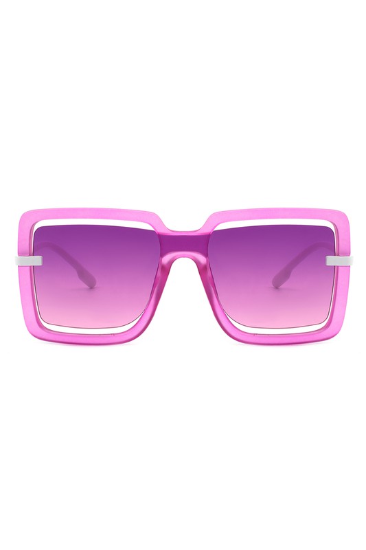 Oversize Square Large Cut-Out Fashion Sunglasses - Minihomy