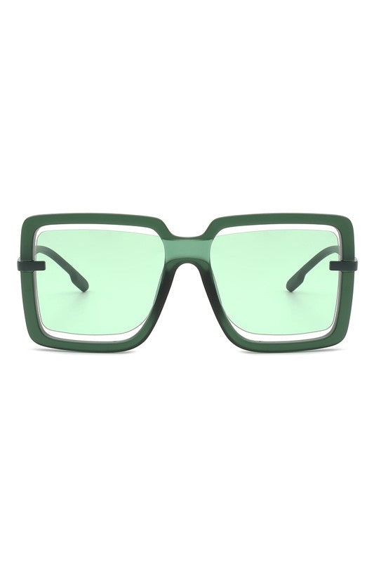 Oversize Square Large Cut-Out Fashion Sunglasses - Minihomy