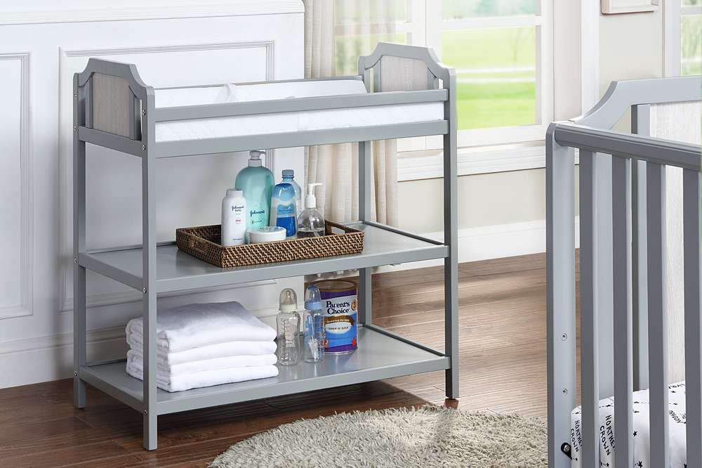 Brees Gray Changing Table - Baby Nursery Furniture