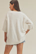 Mandie Sweater - Textured Knit, Boxy Silhouette, Ribbed Hem and Sleeves, Scoop Neck, Long Sleeve - Minihomy