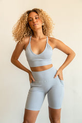 High Waist Yoga Pants with Side Pockets for Women - Short Length - Minihomy