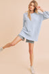 Mandie Sweater - Textured Knit, Boxy Silhouette, Ribbed Hem and Sleeves, Scoop Neck, Long Sleeve - Minihomy