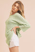 Mandie Sweater - Textured Knit, Boxy Silhouette, Ribbed Hem and Sleeves, Scoop Neck, Long Sleeve - Minihomy