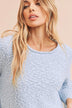 Mandie Sweater - Textured Knit, Boxy Silhouette, Ribbed Hem and Sleeves, Scoop Neck, Long Sleeve - Minihomy