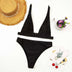 Bikini  Deep V  Swimsuit Beach High Waist Two Piece Brazilian Swimwear - Minihomy