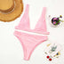 Bikini  Deep V  Swimsuit Beach High Waist Two Piece Brazilian Swimwear - Minihomy
