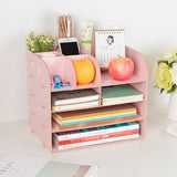 Wooden Office Desk Organizer with Storage Box