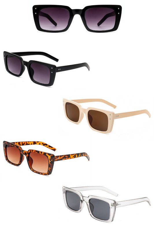 Flat Rectangle Retro Vintage Fashion Sunglasses - Minihomy