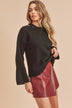 Harlie Sweater - Cozy Knit with Edgy Cutout Shoulder, Relaxed Fit, Thick Ribbed Trim - Minihomy