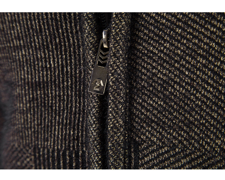 Loose Plus Size Zipper Wool Casual Jacket - Minihomy