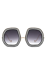 Women Round Geometric Glitter Fashion Sunglasses