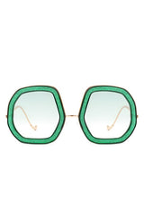 Women Round Geometric Glitter Fashion Sunglasses